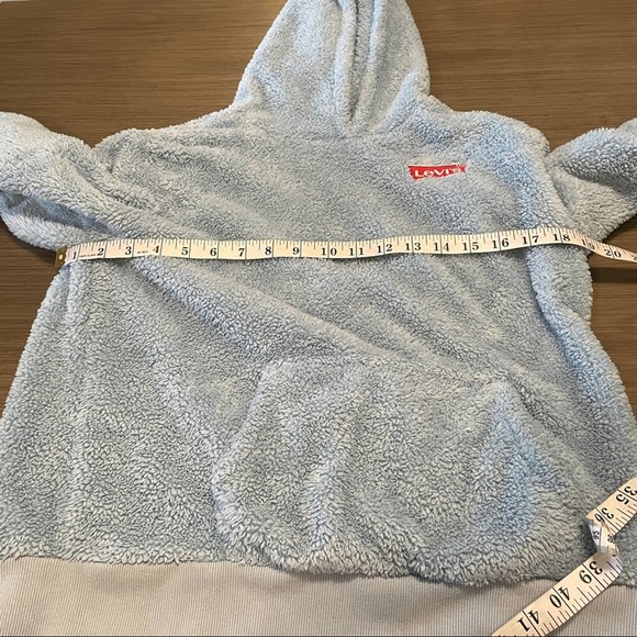 Levi’s Light Blue Sherpa Hoodie Size XL - Picture 12 of 13